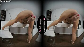 Hey watch solo brunette teen miledy tease her shaved pussy with toy vr fun! 😘🧸