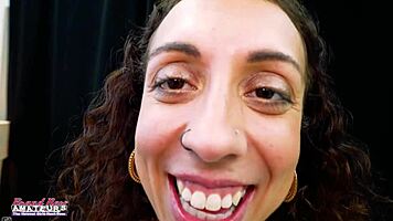 Petite inked babe rims ass then deepthroats cock for pounding