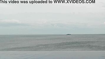 wanna see this cute japanese college girl by the infinity pool?