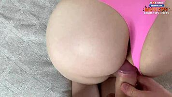 Young Brunette in Panties Rides Cock to Creampie Bliss