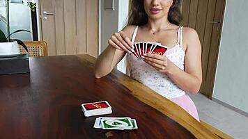 Kneel down and worship this huge cock after losing at cards