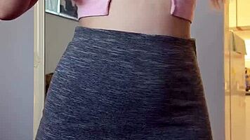 Petite maiskii strips teases shaved pussy with toys fingering to orgasm