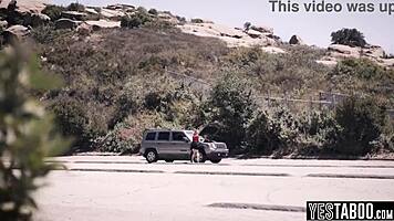 Blonde MILF Hitchhiker Pounds Big Dick Outdoors