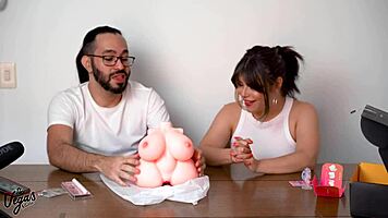 vegas couple tests chubby latina sex doll pov riding creampie in bedroom heat