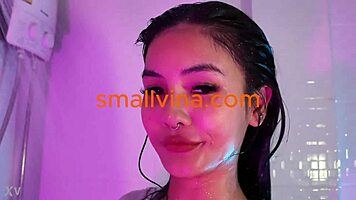 check out this seductive thai teen stripping nude dancing in steamy shower