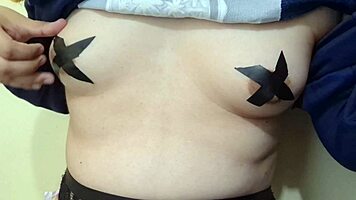 blonde sissy milks swollen nipples slaps them raw with huge dildo bdsm slave