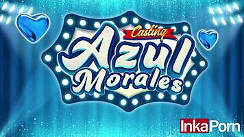 petite mexicana azul morales debuts with footjob fetish in first inkaporn casting