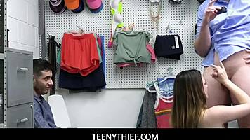 voyeur boyfriend spies girlfriend fucked hard by guard in sneaky action