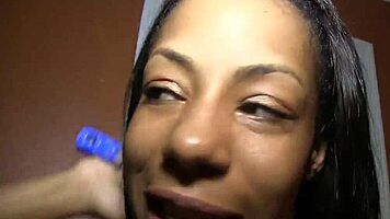 damn, this petite ebony freak gets ripped clothes and monster bbc at the traphouse