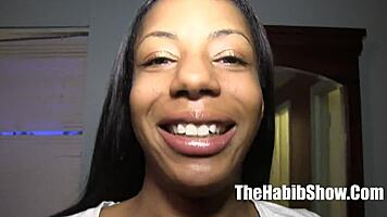 damn, this petite ebony freak gets ripped clothes and monster bbc at the traphouse