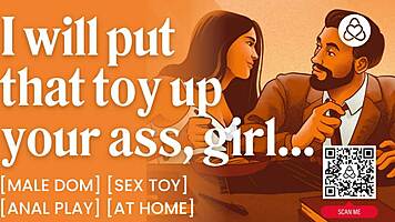 Male dom teacher fucks student at home with anal toys