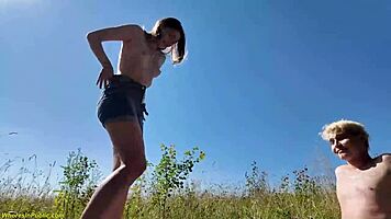 shy teen's public rough outdoor ass stretch gone wild 🍑😈