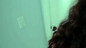 petite stepsis rides big cock while stepdad talks outside