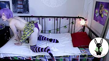 Bunnie Hughes' Sexy Cosplay Strip Tease in Bunny Outfit