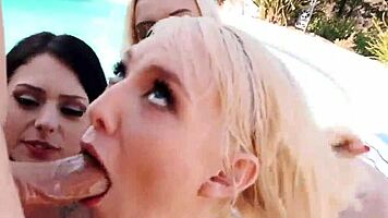 blonde teen gets anal pounded in fake taxi to pool