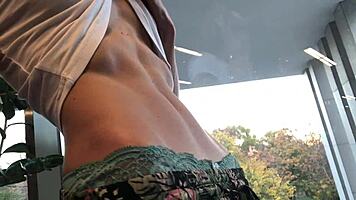 Sweaty Gym Babe Works Out Her Horny Body