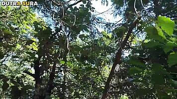 Skinny Short Hair Virgin Bent Over Outdoor Anal Fucked by Huge Cock