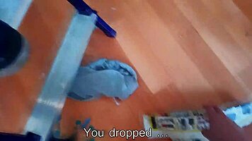 Painter sneaks blowjob and missionary fuck cheating on boyfriend at work