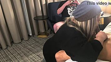 First time cucking boyfriend with huge cock deepthroat action 😲