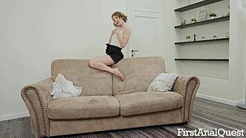 Stella bliss squirts in first anal creampie with toys and gaping