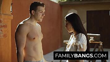 Brunette Judy Jolie develops crush on fit Codey Steele