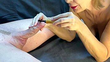 Domina Milks Huge Cock for Massive Cum Eruptions!