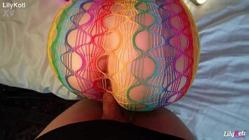 horny gf with huge tits sucks in homemade fishnet sex tape