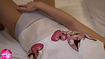 pretty brunette teases wet pussy on cam with lover