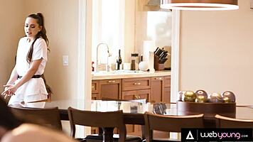 bold petite masseuse aften opal pounds kylie rocket's wet pussy