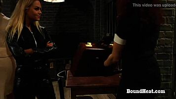 submissive czech lesbian slave bound and branded by femdom mistress