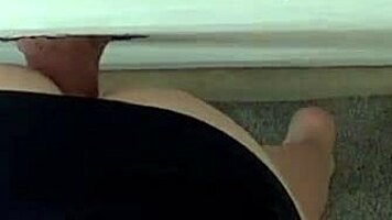 hey this blonde slut deepthroats gloryhole cock then rides it hard