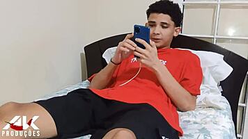 Step hides in closet spying hot milf ass and tits tease