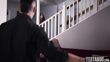 Mature protector pounds young lesbian crush with raw emotion