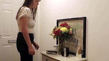 naughty college babe bent over for rough spanking and more