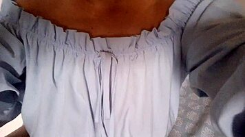 Hot Latina milf fingers her juicy wet pussy moaning hard on the bed