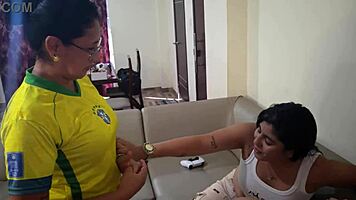 three busty big-ass babes dive into a juicy lesbian threesome