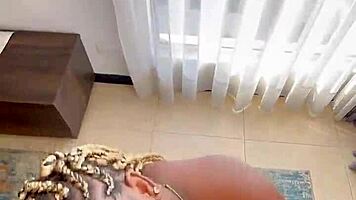 Latina Teases Her Dripping Pussy in Hotel Heat