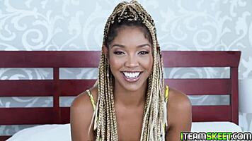 Ebony Teen Sucks Cock Like Crazy!