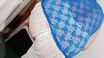 Desi big ass babe in wet clothes flaunts long nipples for total trance fuck