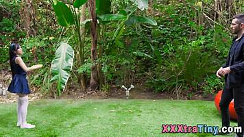 Little asian skank gulps massive facial cumshot