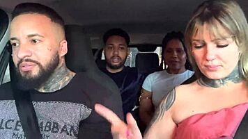 whoa, uber passengers discover we're porn stars and start wild car sucking orgy 😲