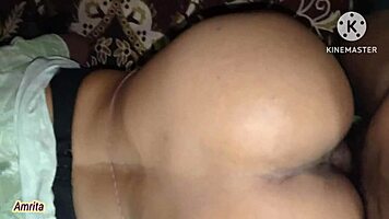 brunette beauty takes first anal pounding in bathroom