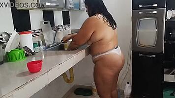 chubby latina slut loves flashing her massive ass for peeping eyes