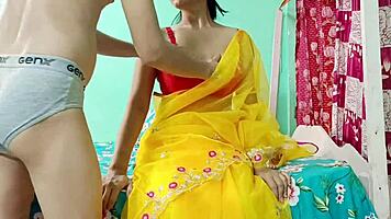 sexy indian babe bent over moaning for ex's deep doggystyle