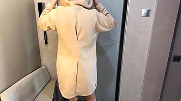 Russian amateur whore deepthroats then takes cum on tits