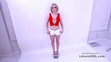 ever wonder how cute this model handles a massive cock in studio?