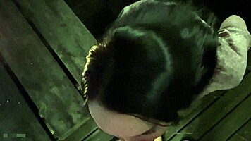 Cheating gf gulps cum after campsite quickie pounding