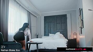 busty maid valentina ricci spies then takes rough dp from two bbc