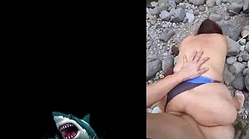 venezuelan milf's raw outdoor creampie fuck by the river with huge cock pounding her mature pussy