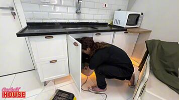 ouch but tight young wife takes anal from carpenter deep!